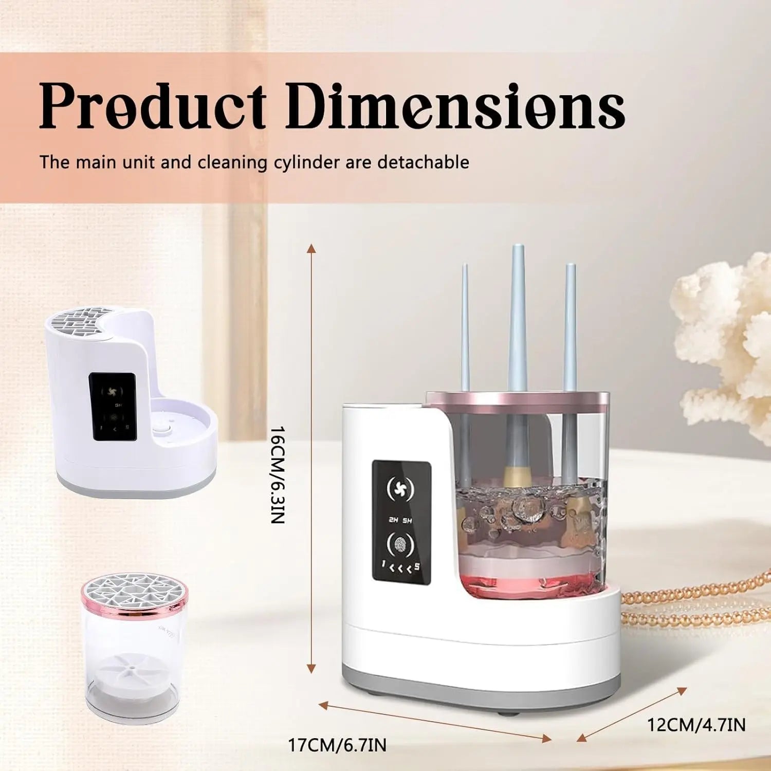 3 in 1 Electric Makeup Brush Cleaner and 1Pc Silicone Makeup Brush Cleaning Bowl Scrubber, Dryer Automatic USB Cosmetic Brush Cleaner with Holder, Portable USB Deep Cleaning for All Size Beauty Makeup Brush Set, Blush Brush, Sponges
