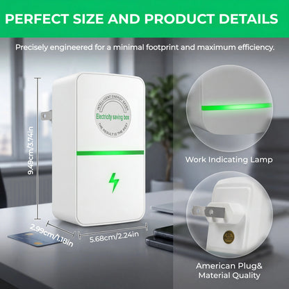 Plug-In Power Box with US Plug Updated Design, Compatible with 90–250V Input Range Multi Plug Outlet